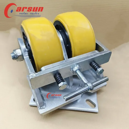 Roulettes résistantes rigides de pivot de jumeau de roue de noyau de fonte de polyuréthane