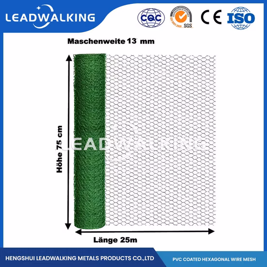 Fil de PVC Leadwalking Matériau Fil de poulet hexagonal enduit de PVC Fournisseurs Chine Maille de 100 mm 1