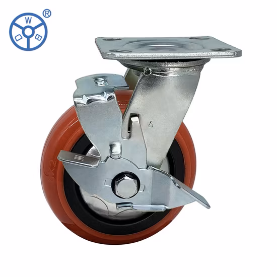 Wbd bon prix 4 pouces Pérou PVC/PU roues roulettes robustes double bille pivotant plaque fixe roulette industrielle Ruedas 4 Pulgadas