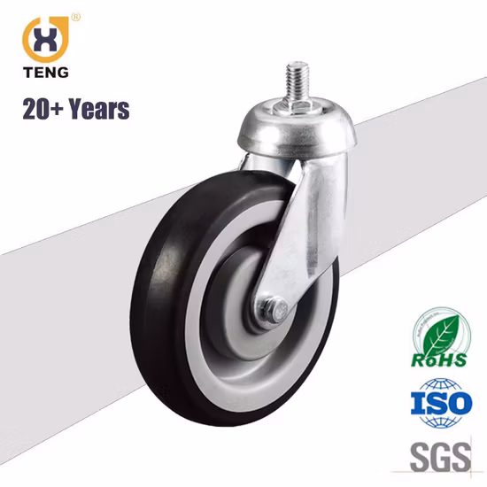 Roulettes en PU pour chariot plat, roue universelle sans frein